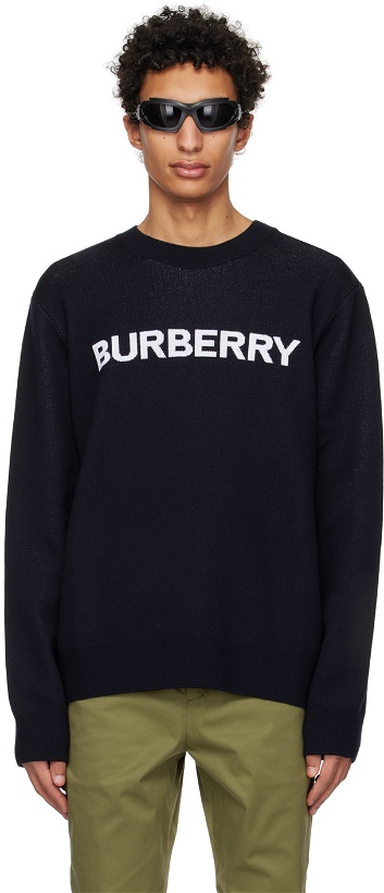 Photo: Burberry Navy Intarsia Sweatshirt
