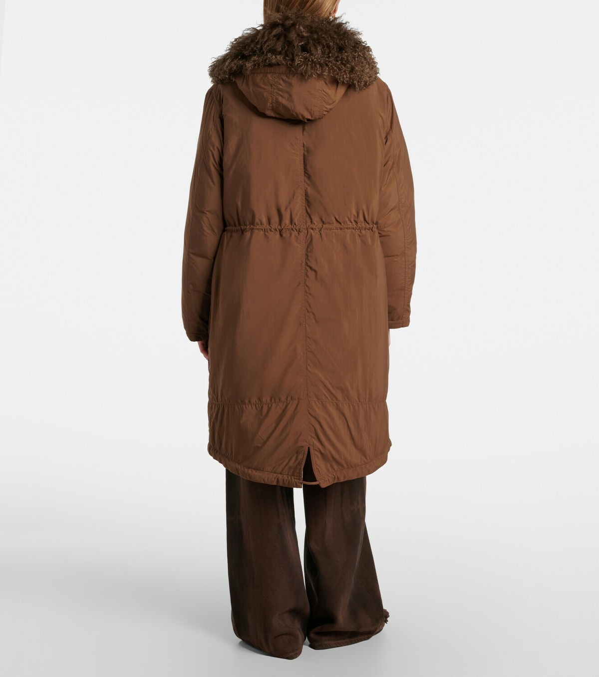 Yves Salomon Doudoune shearling-trimmed down coat