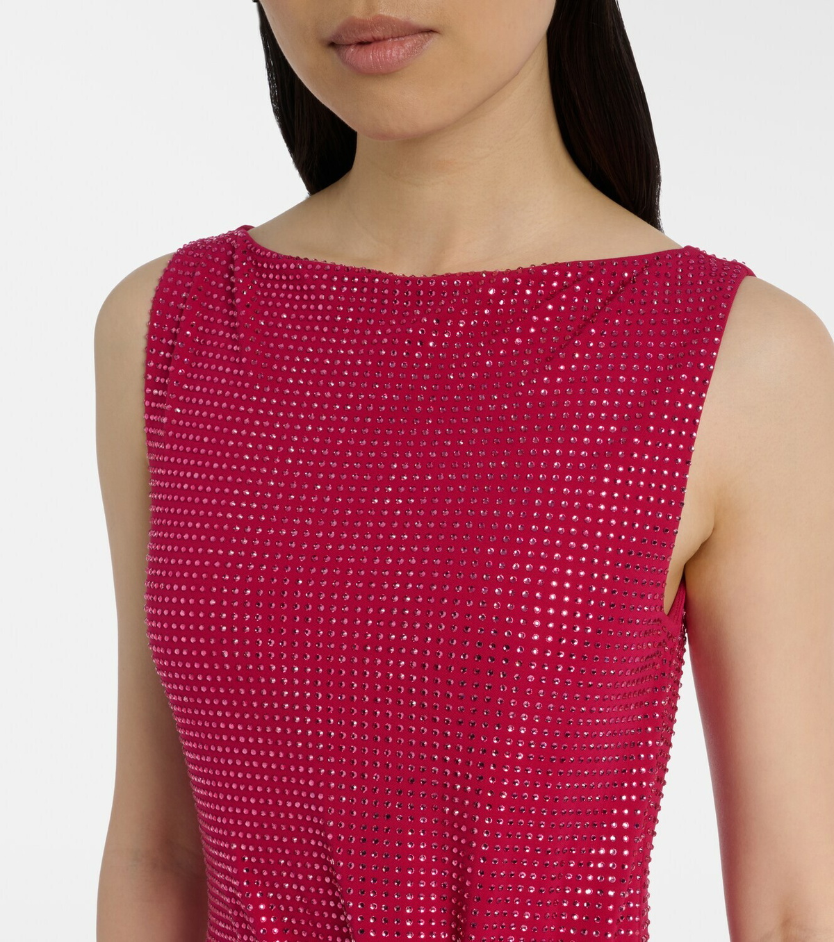 Roland Mouret Floral-appliqué embellished gathered maxi dress