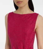 Roland Mouret Floral-appliqué embellished gathered maxi dress