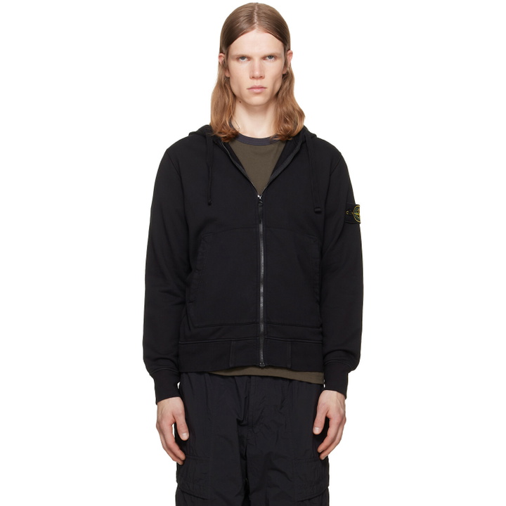Photo: Stone Island Black 6100061 Organic Cotton Fleece Hoodie