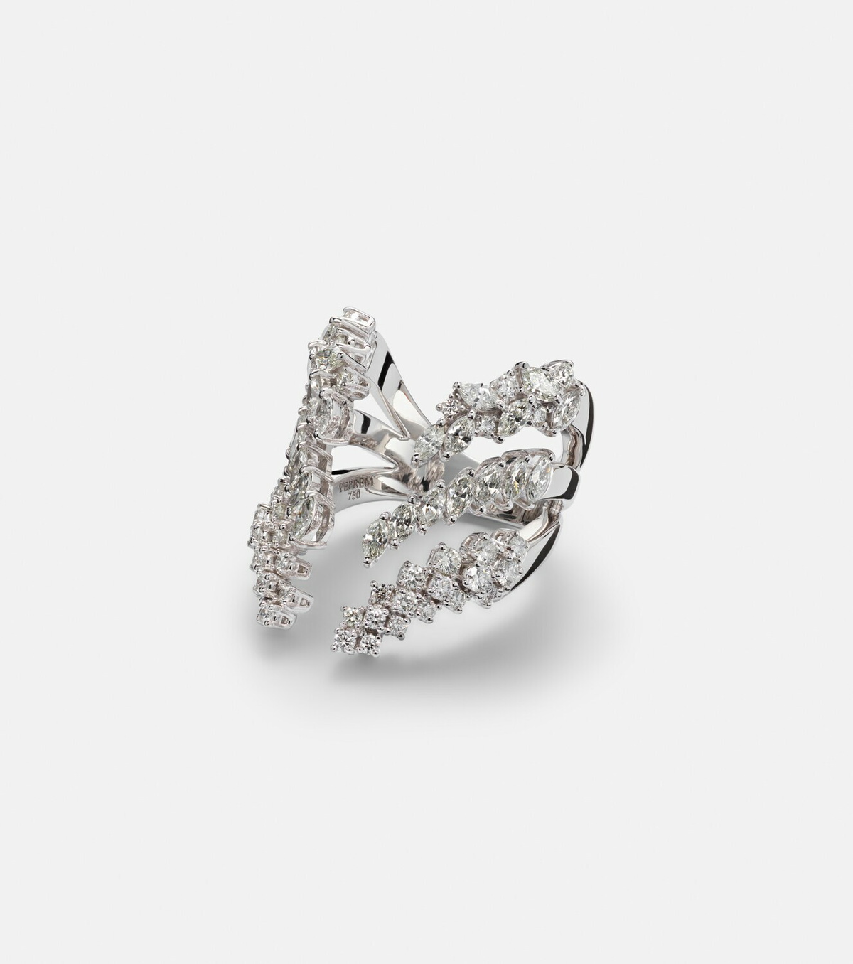 Yeprem Y-Not 18kt white gold ring with diamonds