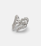 Yeprem Y-Not 18kt white gold ring with diamonds