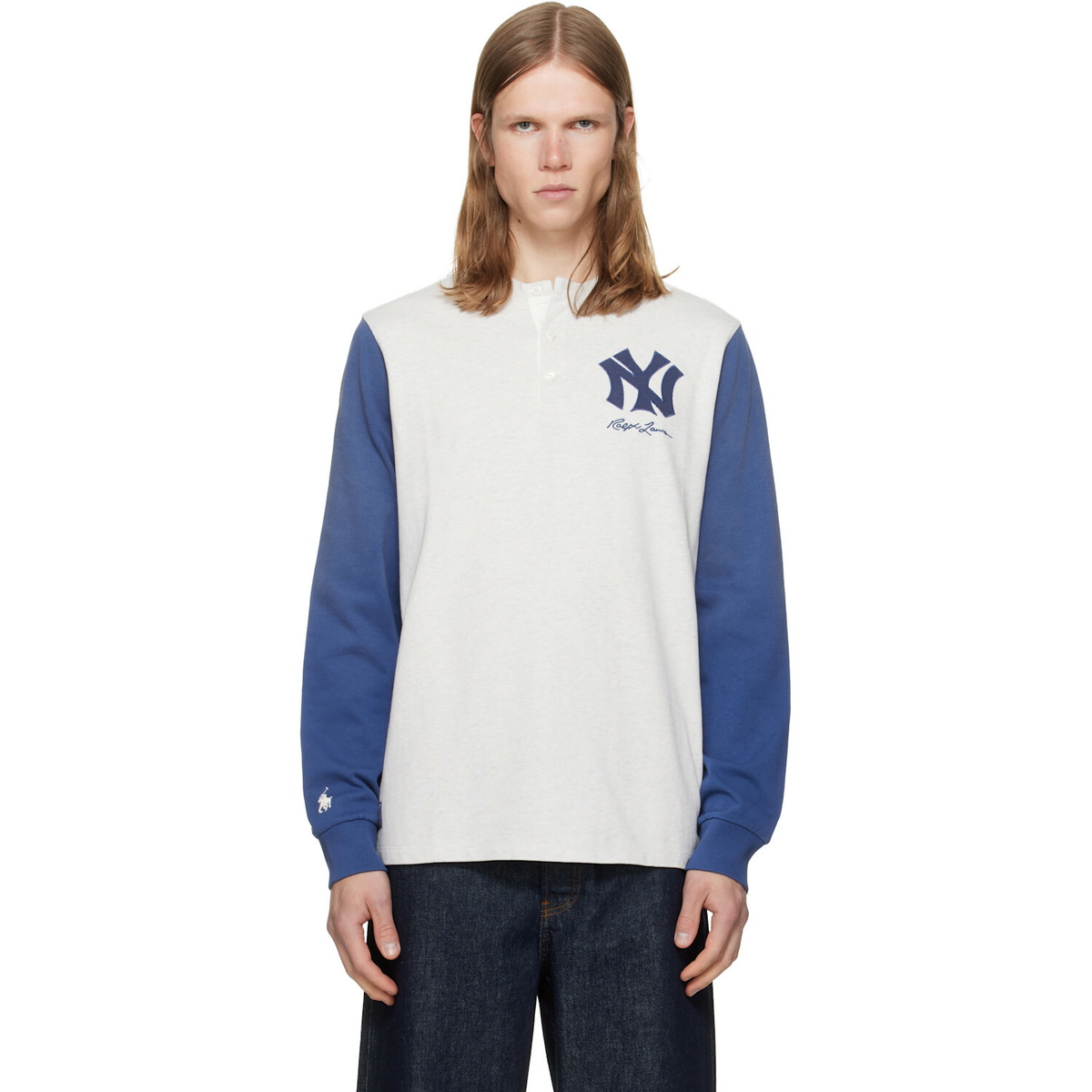Polo Ralph Lauren Gray & Navy MLB Edition Yankees Henley