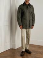 Purdey - Pembroke Corduory-Trimmed Cotton-Canvas Coat - Green