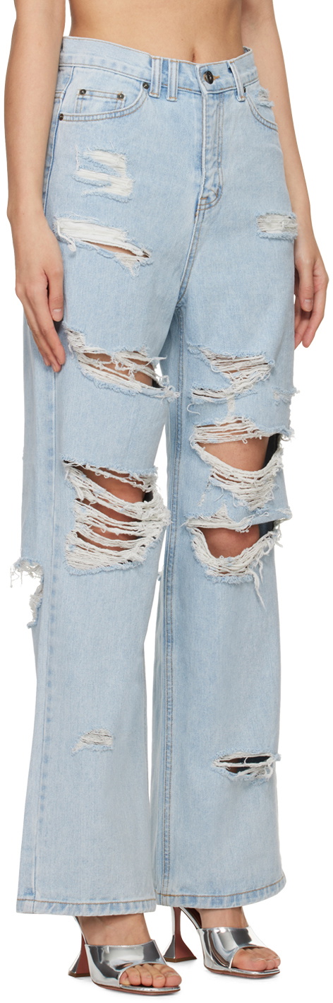lesugiatelier Blue Distressed Jeans