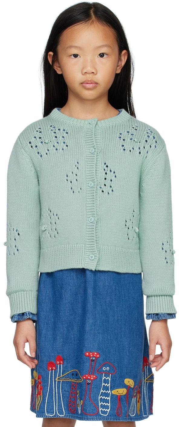 Stella McCartney Kids Blue Round Neck Cardigan