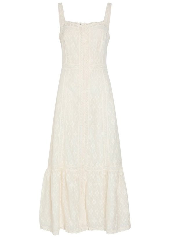 Photo: Paige Kelli Embroidered Cotton and Silk-blend Midi Dress White