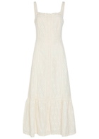 Paige Kelli Embroidered Cotton and Silk-blend Midi Dress White