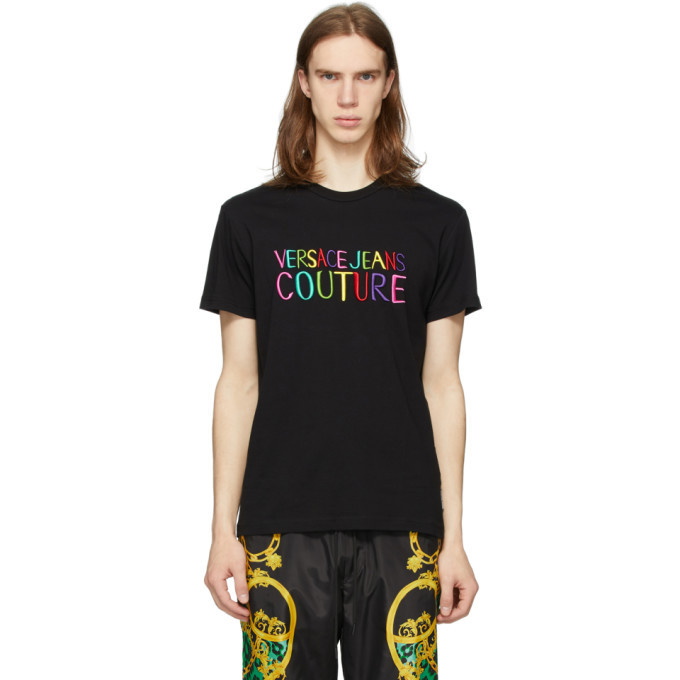 Photo: Versace Jeans Couture Black Embroidered Logo T-Shirt