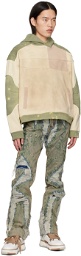 Who Decides War Beige & Green Armour Hoodie