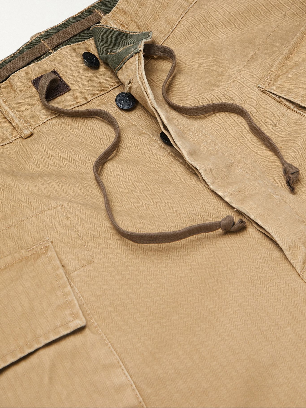 RRL - Campbell Herringbone Cotton Drawstring Cargo Trousers