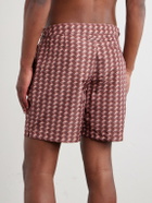 Mr P. - Wiggle Geo Straight-Leg Mid-Length Printed Swim Shorts - Pink