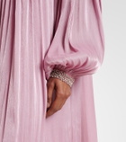 Costarellos Elline embellished pleated gown