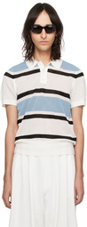 Dries Van Noten White Striped Polo