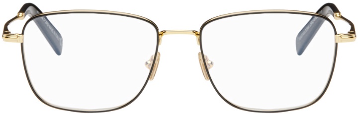 Photo: TOM FORD Gold & Black Blue Block Square Glasses