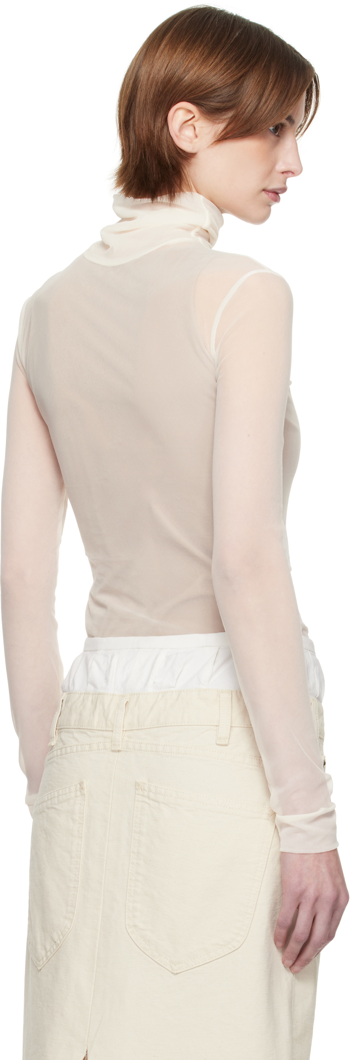 Maison Margiela Off-White High-Neck Bodysuit