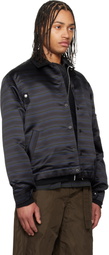 sacai Navy Horizontal Stripe Blouson Bomber Jacket