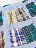 Stussy - Patchwork Checked Cotton-Poplin Trousers - Blue