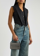 Valentino Rockstud Mini Metallic Leather top Handle bag - Grey - One Size