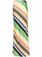 Christopher John Rogers Multicolour Striped Satin Maxi Skirt