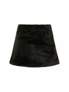 WEWOREWHAT Plush Mini Skirt