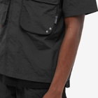 Uniform Bridge Men's Mesh Pocket Short Sleeve Shirt in Black