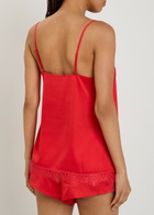Simone PÉRÈLE Satin Secrets Lace-trim Satin Camisole top Pink