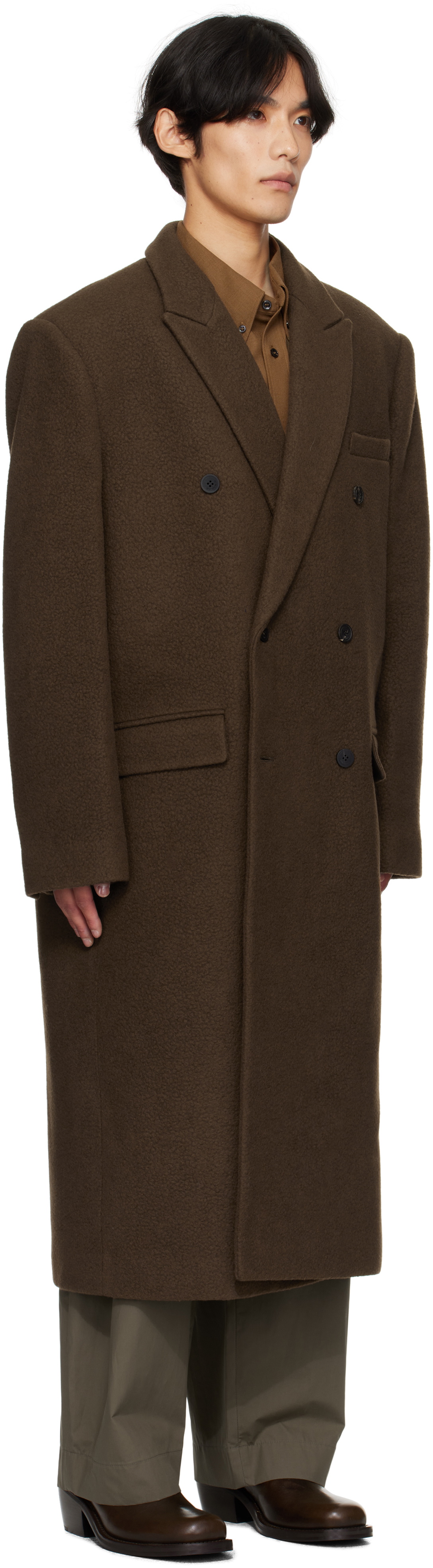 LE17SEPTEMBRE Brown Double-Breasted Long Coat