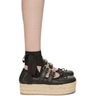 Miu Miu Black Double Bands Platform Ballerina Espadrilles