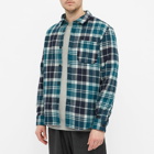 A.P.C. Men's Trek Plaid Overshirt in Pine Green