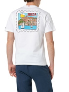 MC2 Saint Barth Man Cotton T-shirt With Ibiza Postcard Front And Back Print | Alessandro Enriquez Special Edition