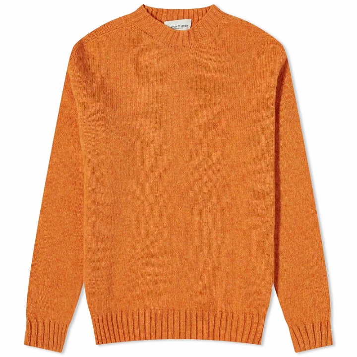 Photo: Country Of Origin Men's Supersoft Seamless Crew Knit in Clementine
