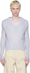 GANNI Blue Embroidered Sweater