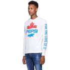 Dsquared2 White Pepsi Edition Surf Fit Long Sleeve T-Shirt
