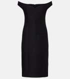 Calvin Klein Collection Bonny wool and linen-blend midi dress