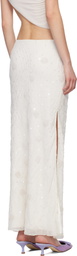 Mirror Palais SSENSE Exclusive White Beaded Maxi Skirt