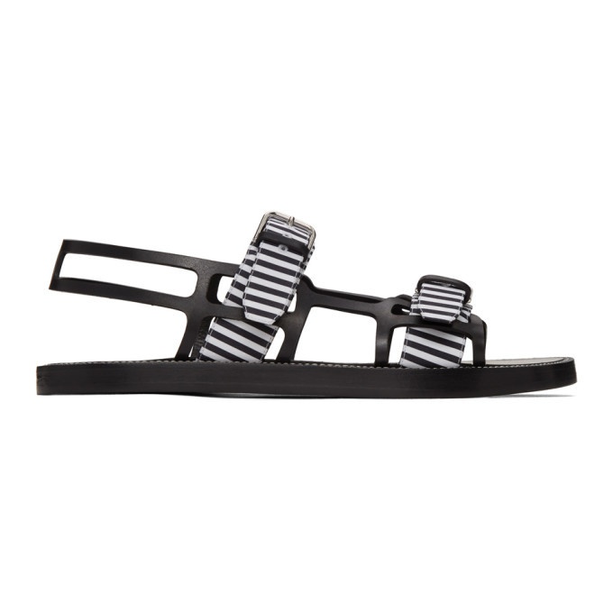 Photo: Burberry Black and White Check Webb Sandals