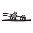 Burberry Black and White Check Webb Sandals