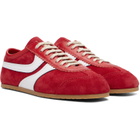 Dries Van Noten Red Suede Sneakers