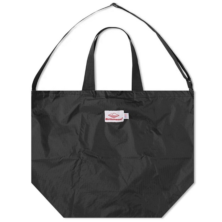 Photo: Battenwear Men's Packable Tote Bag in Black/Black