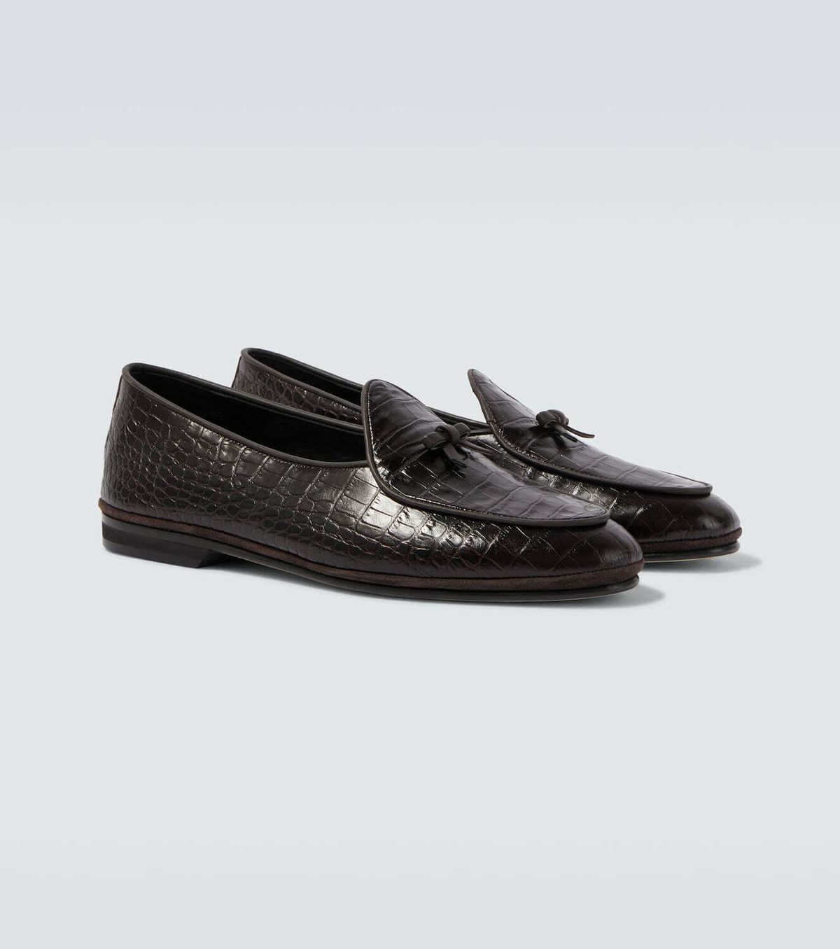 Rubinacci Marfy croc-effect leather loafers