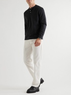 Massimo Alba - Watercolour Cotton-Jersey Henley T-Shirt - Black