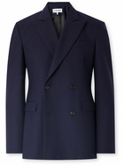 LOEWE - Double-Breasted Wool-Twill Suit Jacket - Blue