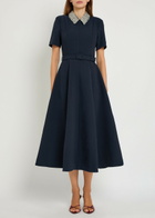 Rebecca Vallance Xena Crystal-embellished Crepe Midi Dress Navy
