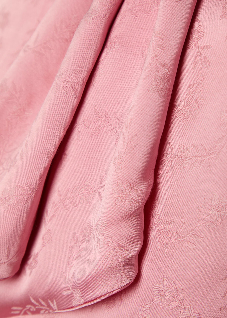 Rixo Evanora Floral-jacquard Satin Blouse Pink