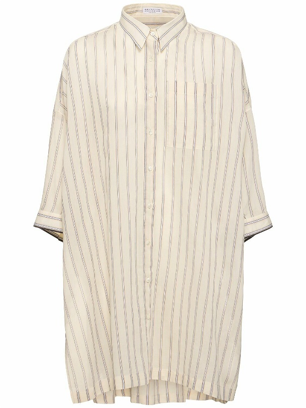 Photo: BRUNELLO CUCINELLI Striped Cotton & Silk Shirt