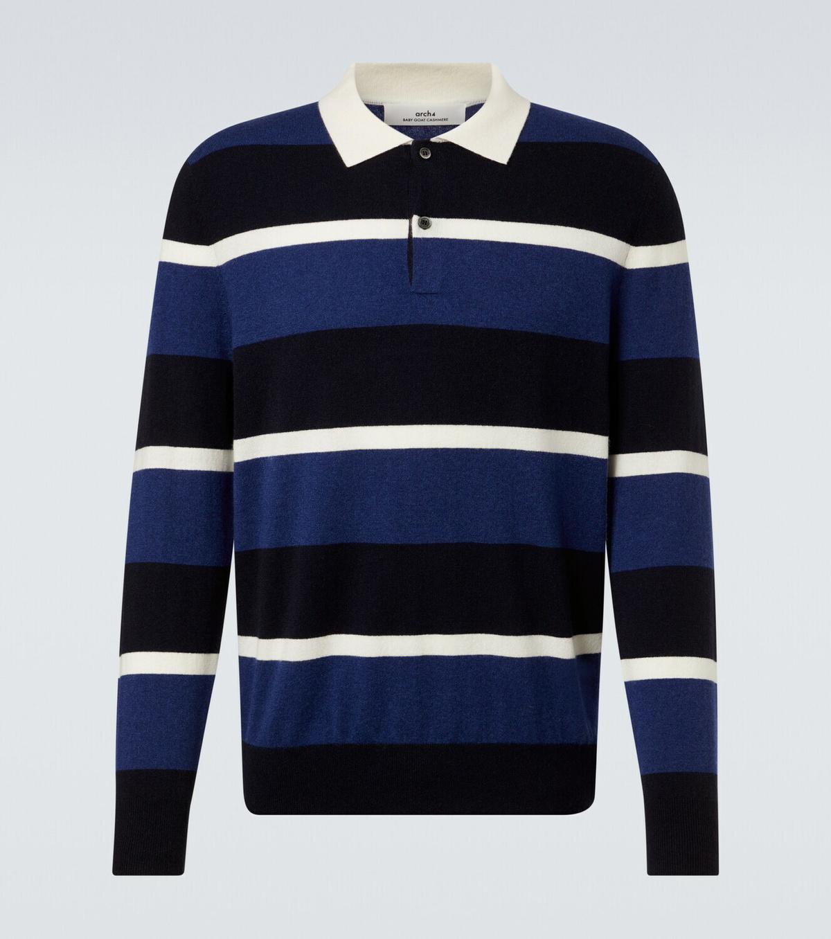 Arch4 Striped cashmere polo sweater
