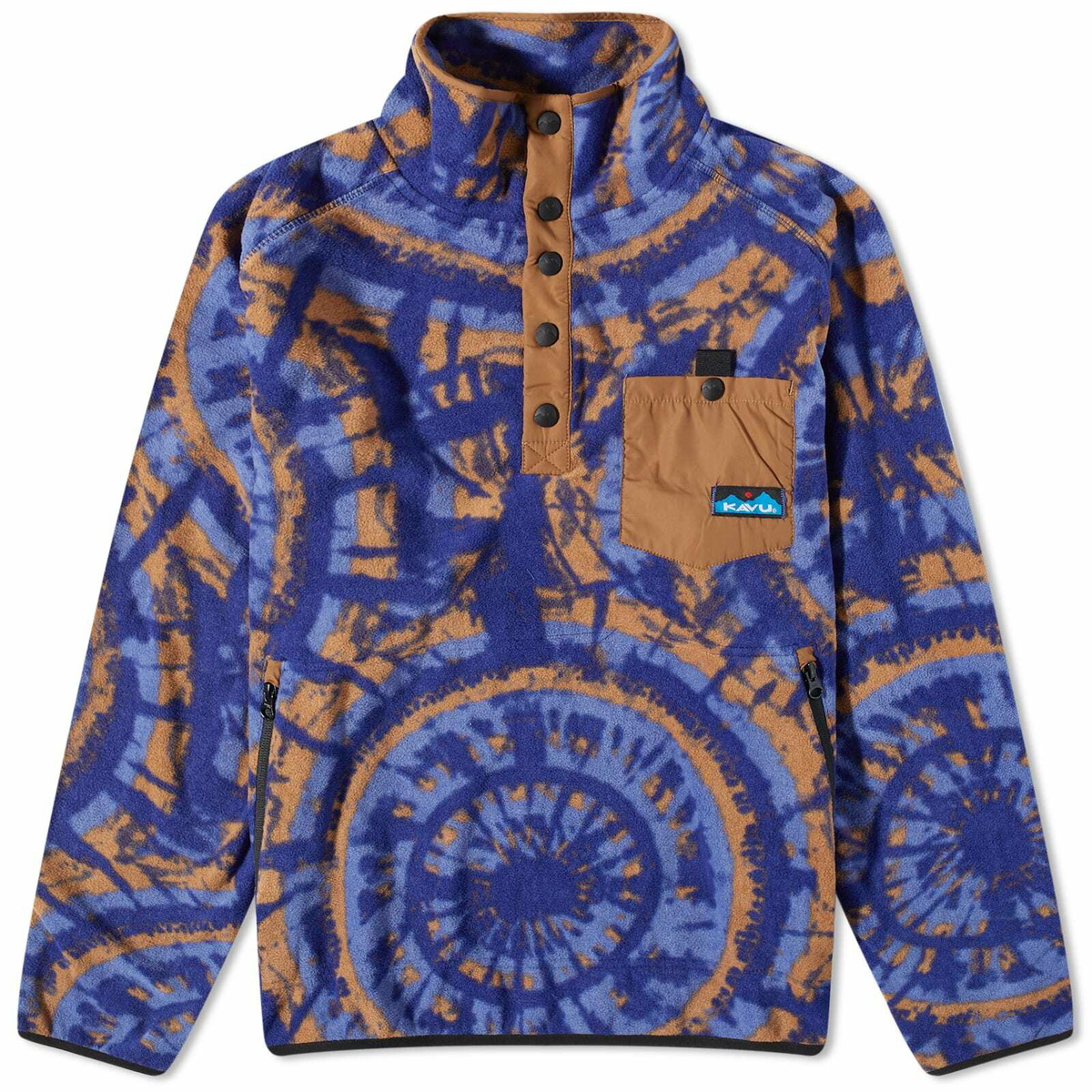 KAVU Men's Teannaway Snap Fleece in Circle Tie Dye KAVU