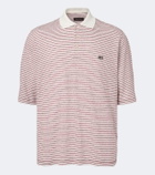 Wales Bonner Bask striped linen and cotton polo shirt